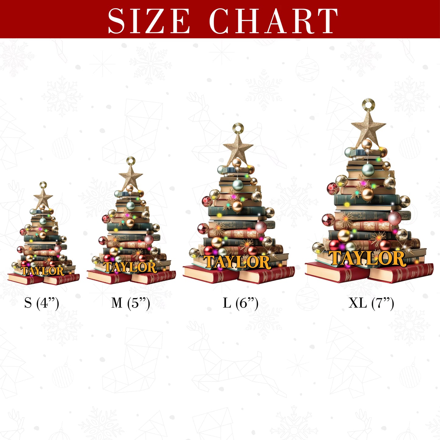 Personalized Book Stack Christmas Ornament - Custom Reader Gift