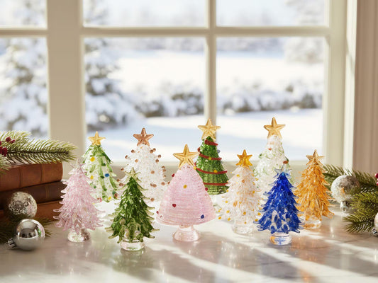 Handmade Stained Glass Christmas Tree,Illuminated Glass Trees,Home Decor, Personalized Gift for her,